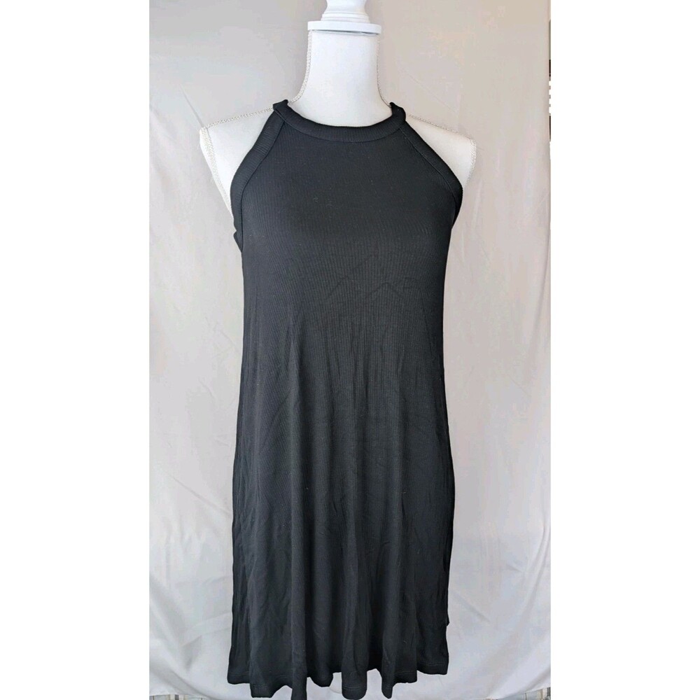 GAP Women's XS Petite Black Ribbed Tank Top Style Beach Dress